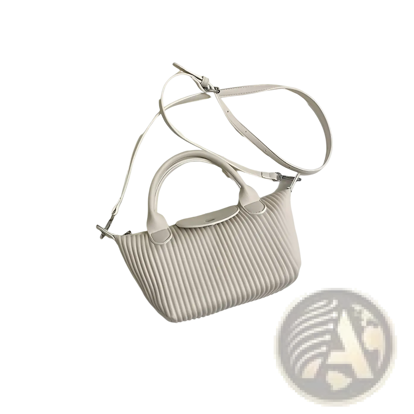 Pleated Shoulder Bag Minimalist Pu Leather Tote