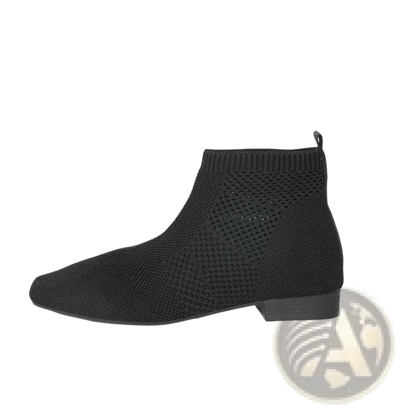 Plus Size Pointed Toe Knit Ankle Boots with Heel