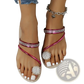 Plus Size Rhinestone Strappy Summer Sandals