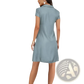 Plus Size Short Sleeve Button Front Tencel Denim Dress