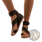 Plus Size Women's Flat Roman Strappy Sandals