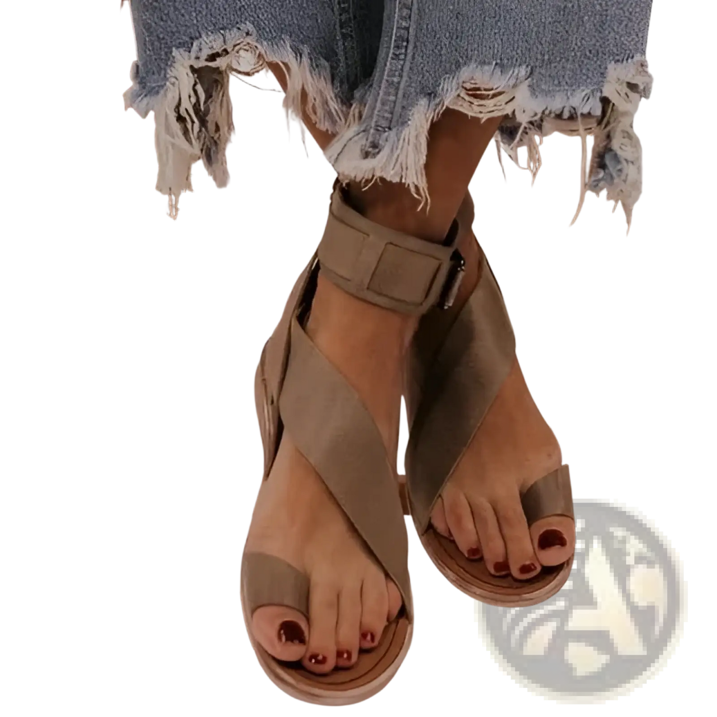 Plus Size Women's Flat Roman Strappy Sandals