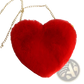Plush Faux Fur Heart Shaped Crossbody Bag with Gold Chain