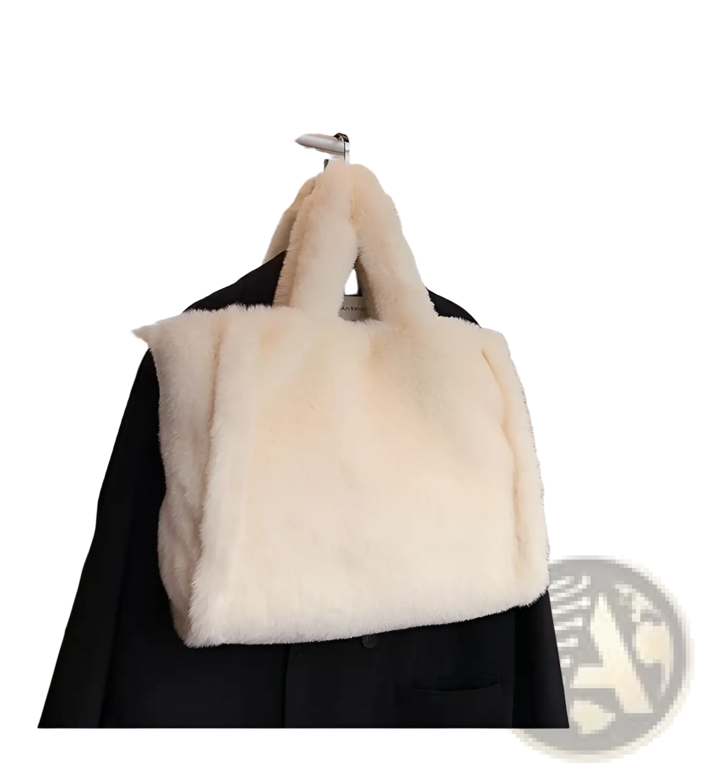 Plush Faux Fur Tote Bag with Chain Strap Shoulder Bag