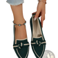 Pointed Flat Pumps Bow Detail Casual Plus Size Shoes
