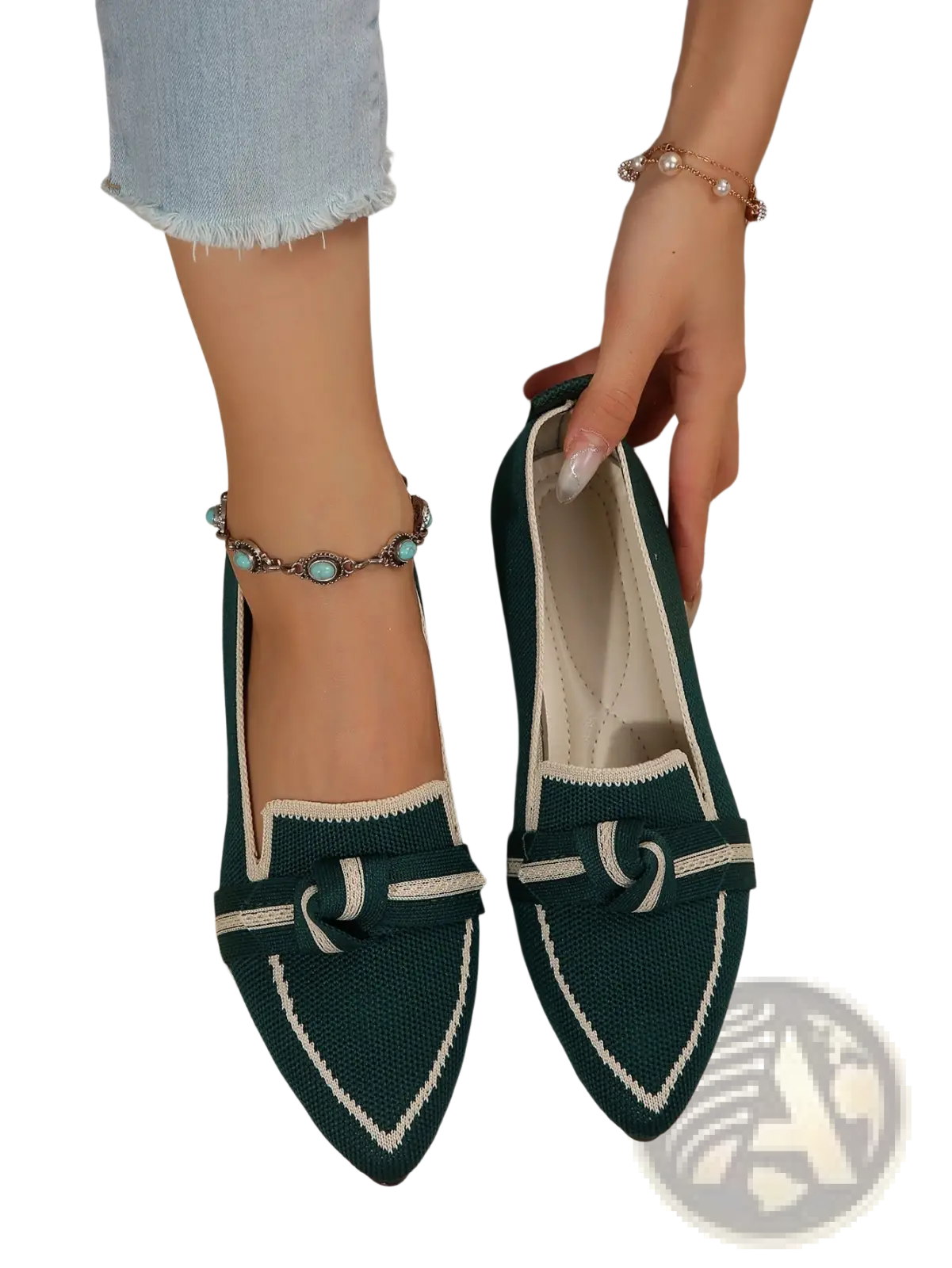 Pointed Flat Pumps Bow Detail Casual Plus Size Shoes