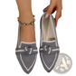 Pointed Flat Pumps Bow Detail Casual Plus Size Shoes