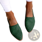 Pointed Toe Woven Buckle Flat Mule Sandals