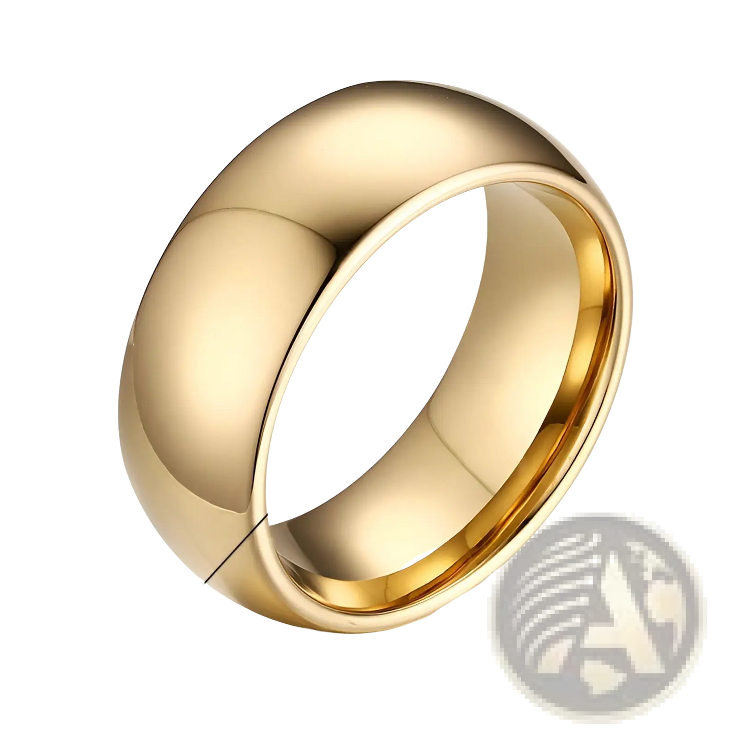 Polished Gold Tungsten Steel Couple Wedding Bands