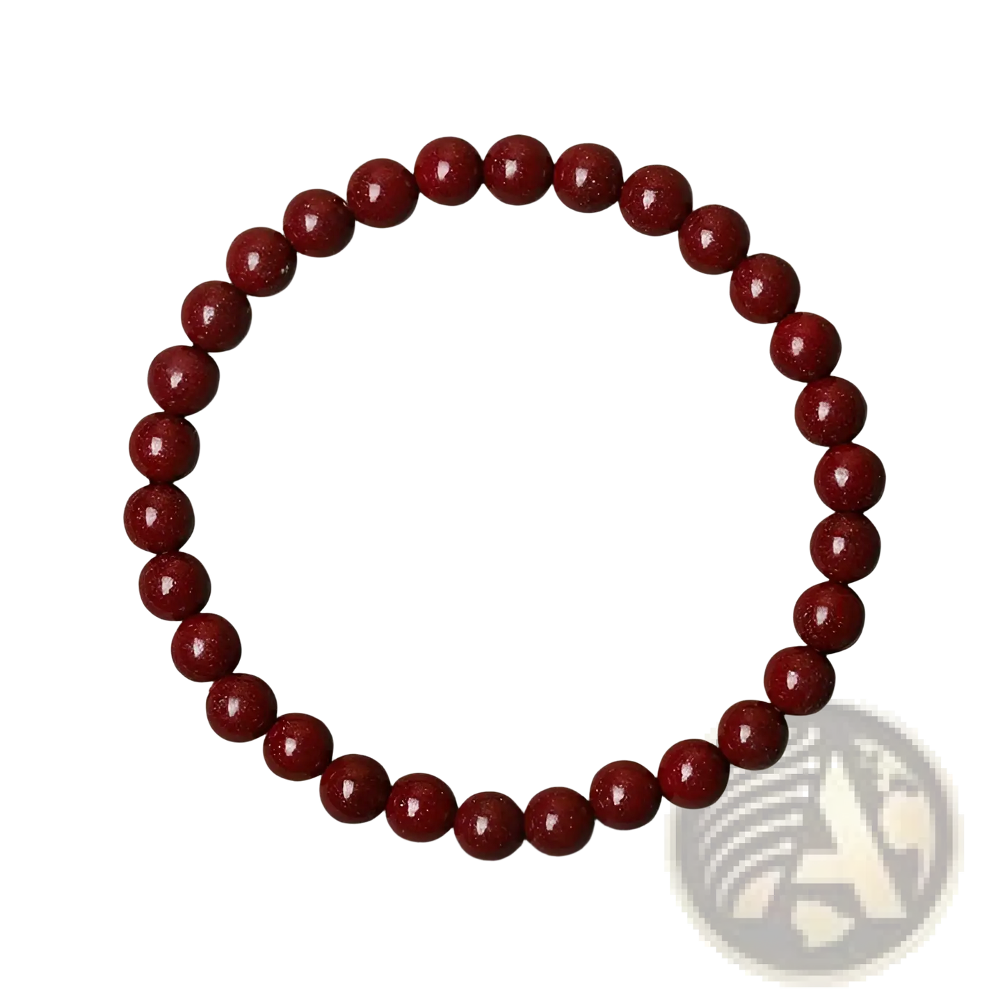 Polished Red Cinnabar Spherical Bead Bracelet