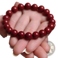 Polished Red Cinnabar Spherical Bead Bracelet