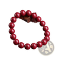 Polished Red Cinnabar Spherical Bead Bracelet