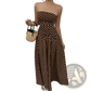 Polka Dot off Shoulder Strapless Maxi Dress