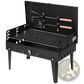 Portable Charcoal Grill 44cm Folding Square Bbq Steel