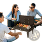 Portable Charcoal Grill 44cm Folding Square Bbq Steel