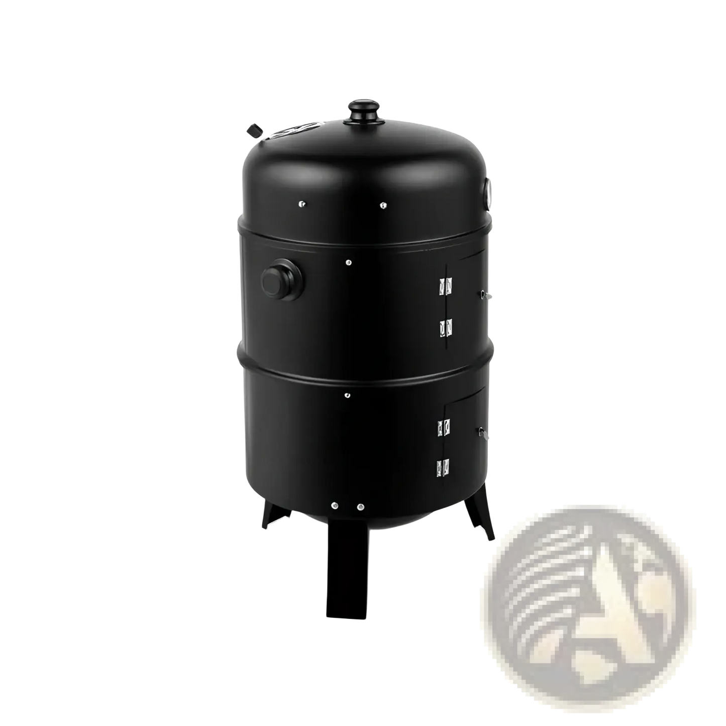 Portable Iron Charcoal Smoker Grill with Thermometer