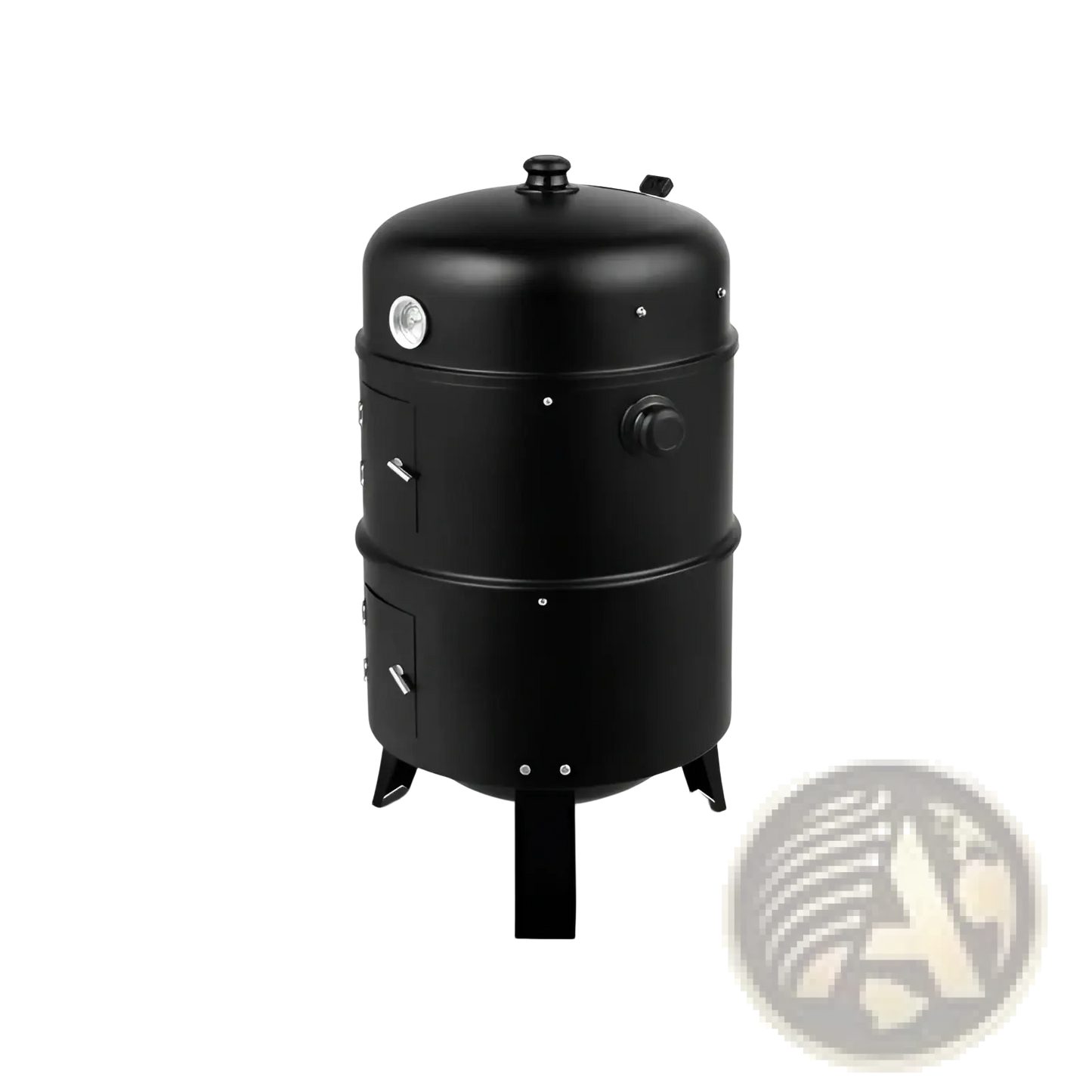 Portable Iron Charcoal Smoker Grill with Thermometer