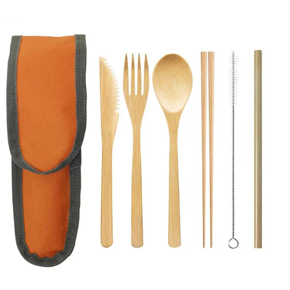 Sustainable Bamboo and Stainless Steel Travel Cutlery Set