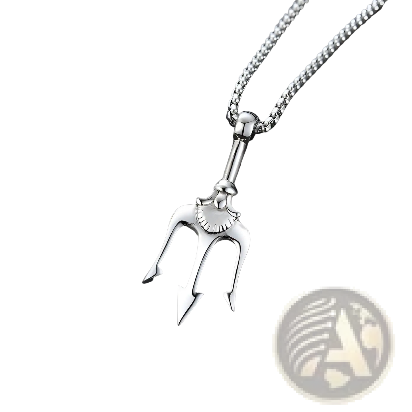 Poseidon Trident Pendant Necklace in Titanium Steel