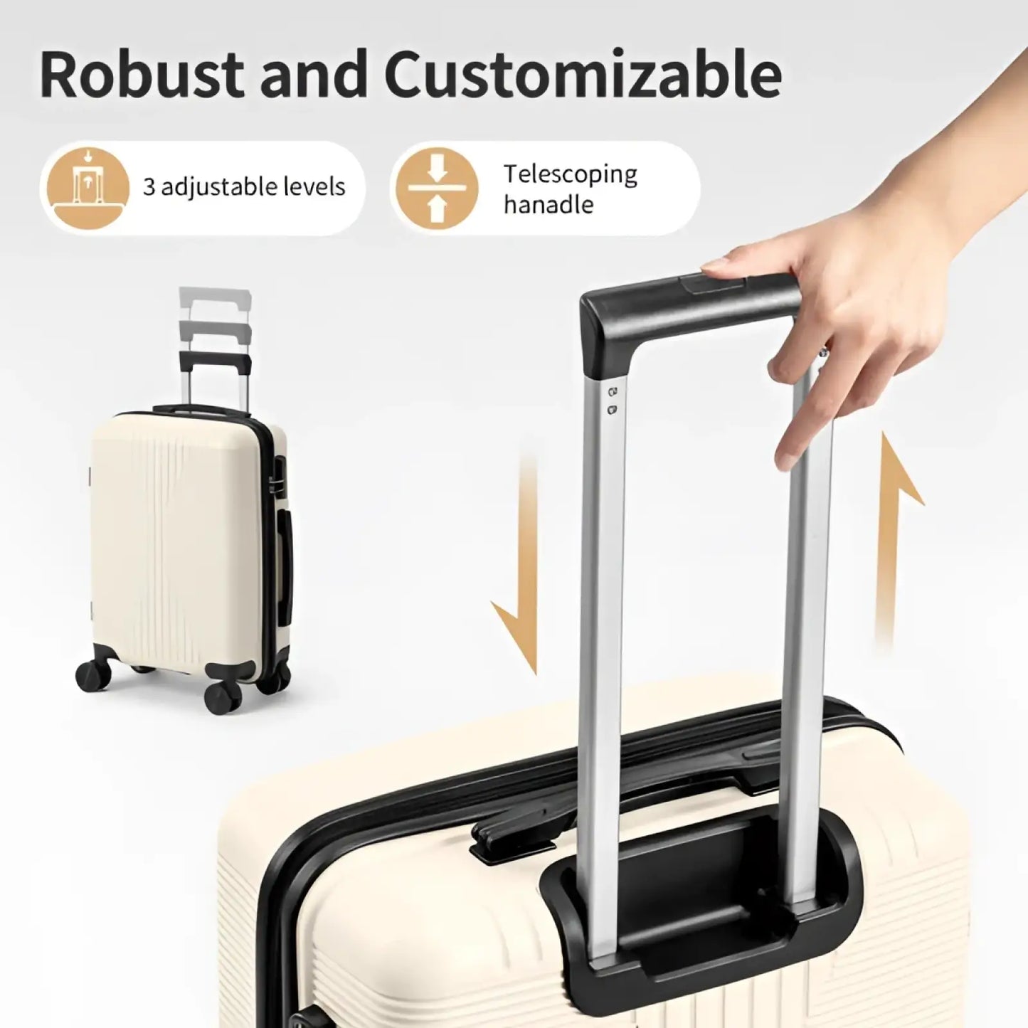 Premium 3 Piece Pp Hardshell Spinner Suitcase Set
