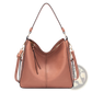 Premium Brown Leather Hobo Crossbody Bag with Gold Hardware