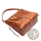 Premium Brown Leather Hobo Crossbody Bag with Gold Hardware