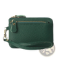 Premium Textured Leather Wristlet Wallet with Gold Hardware