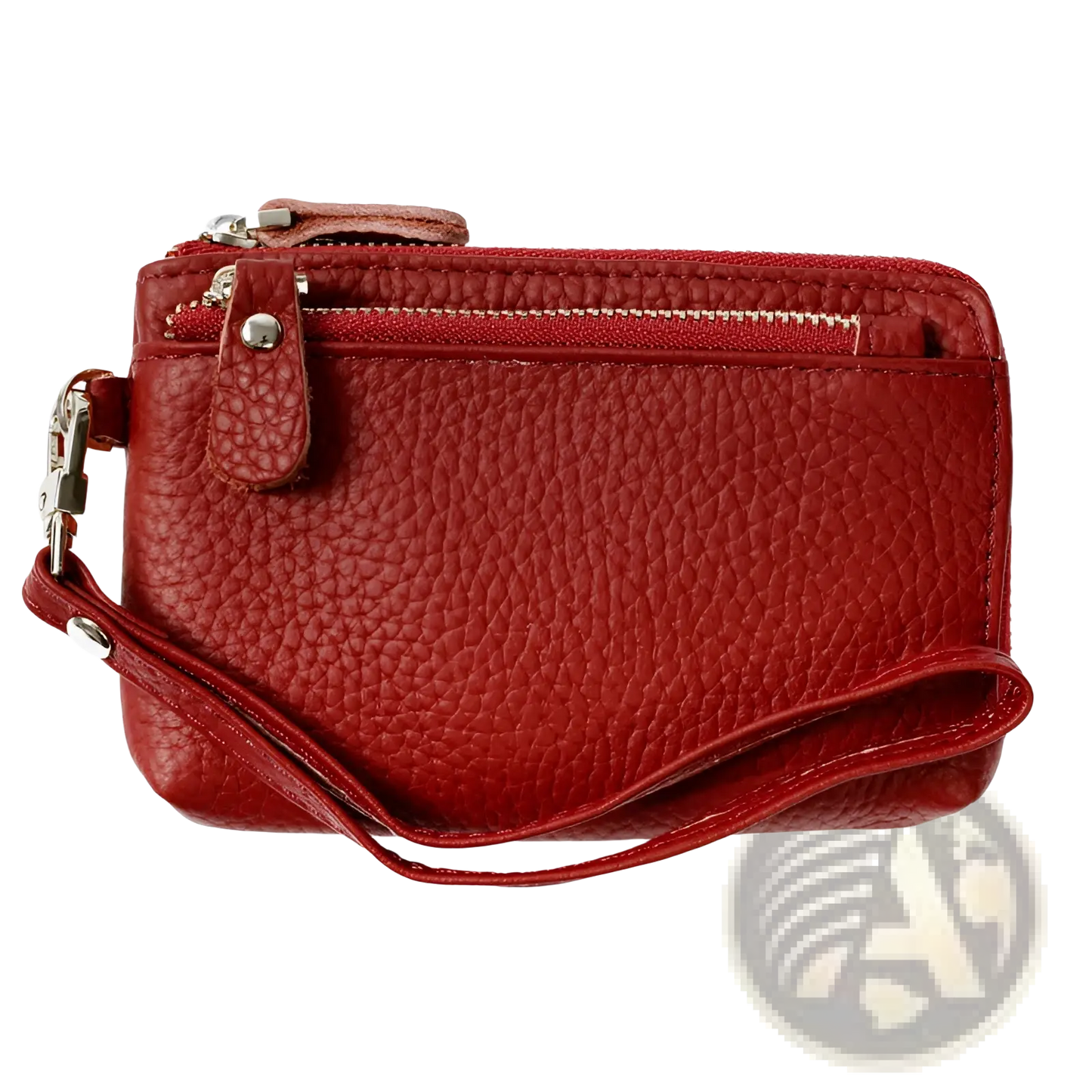 Premium Textured Leather Wristlet Wallet with Gold Hardware