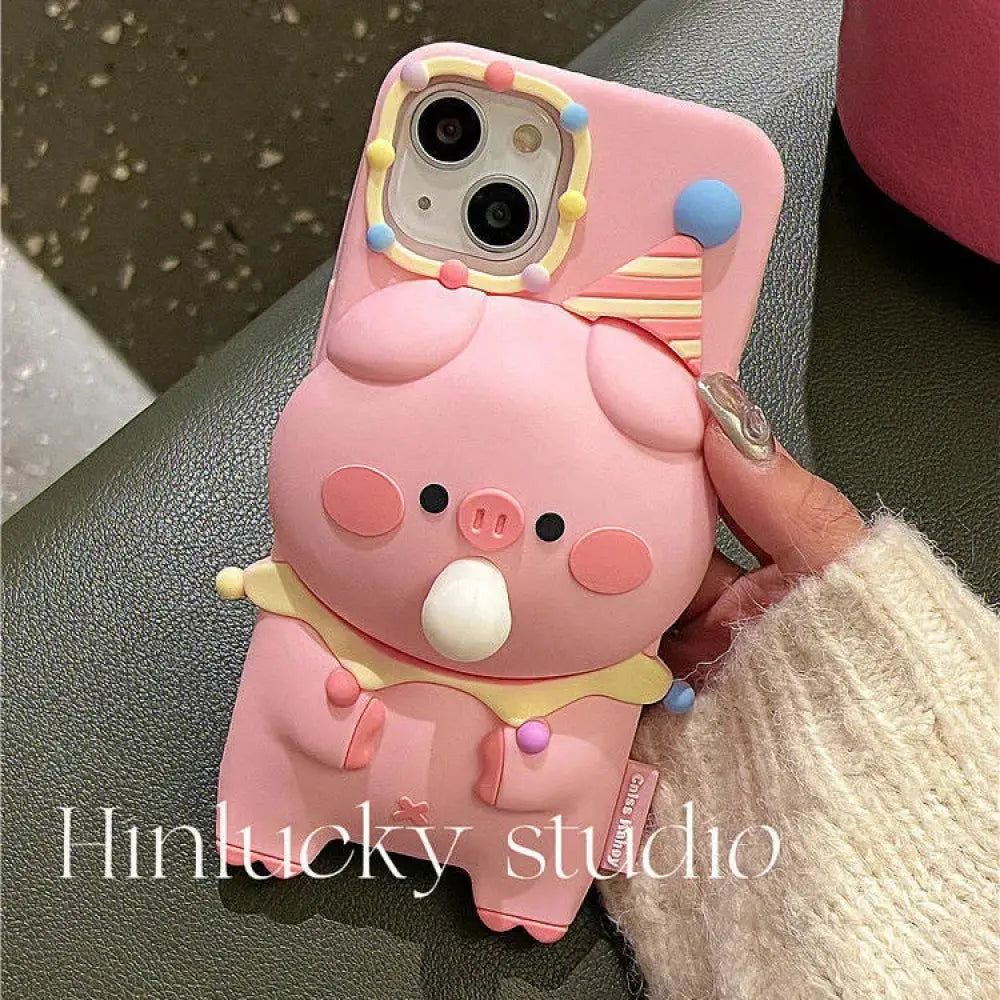 3d Pig Cartoon Bubble Popping Silicone Stress Relief Case
