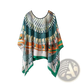 Printed Silk Patterned Pullover Shawl Cape Outerwear