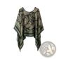 Printed Silk Patterned Pullover Shawl Cape Outerwear