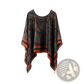 Printed Silk Patterned Pullover Shawl Cape Outerwear