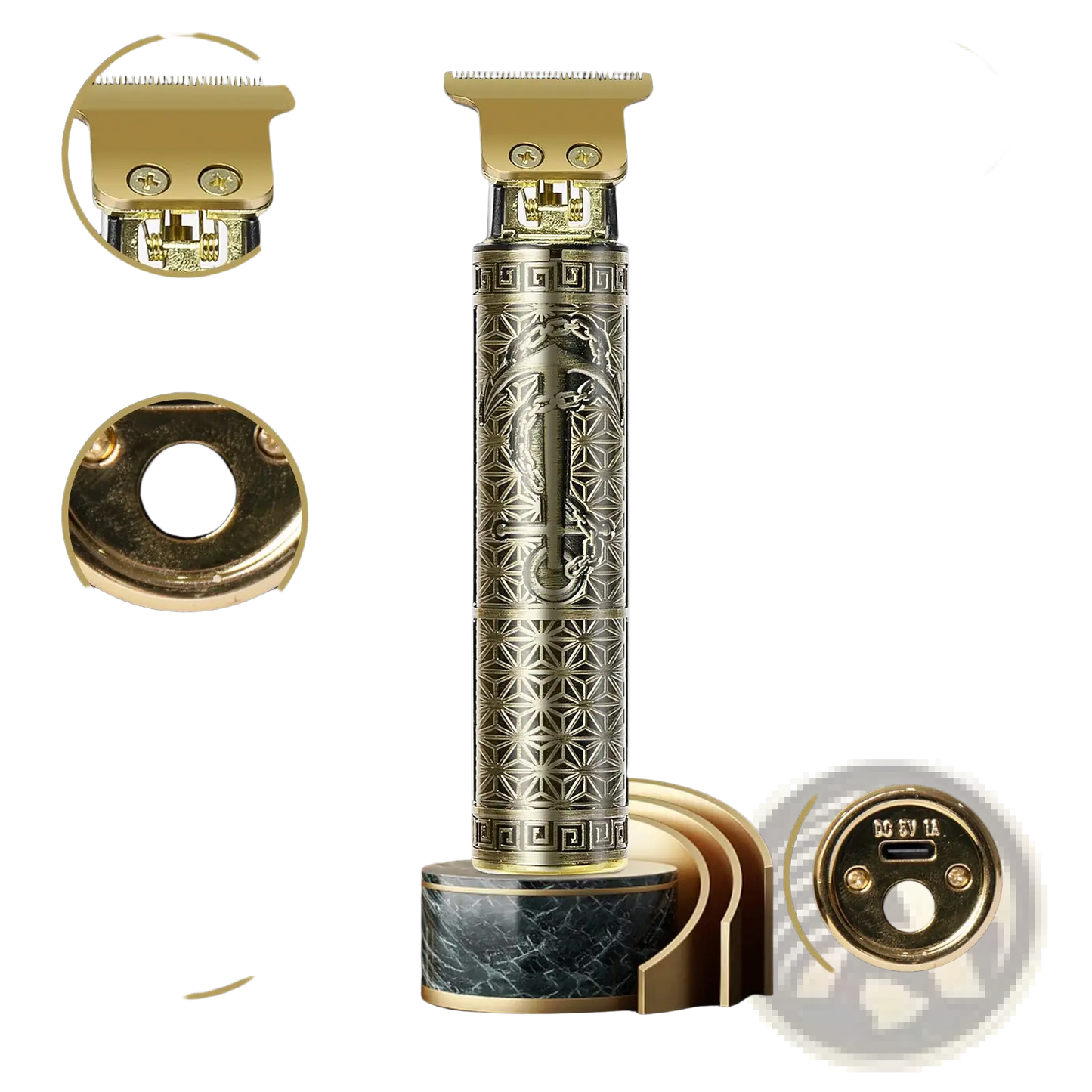 Professional Mens Hair Clippers Gold Cordless Trimmer