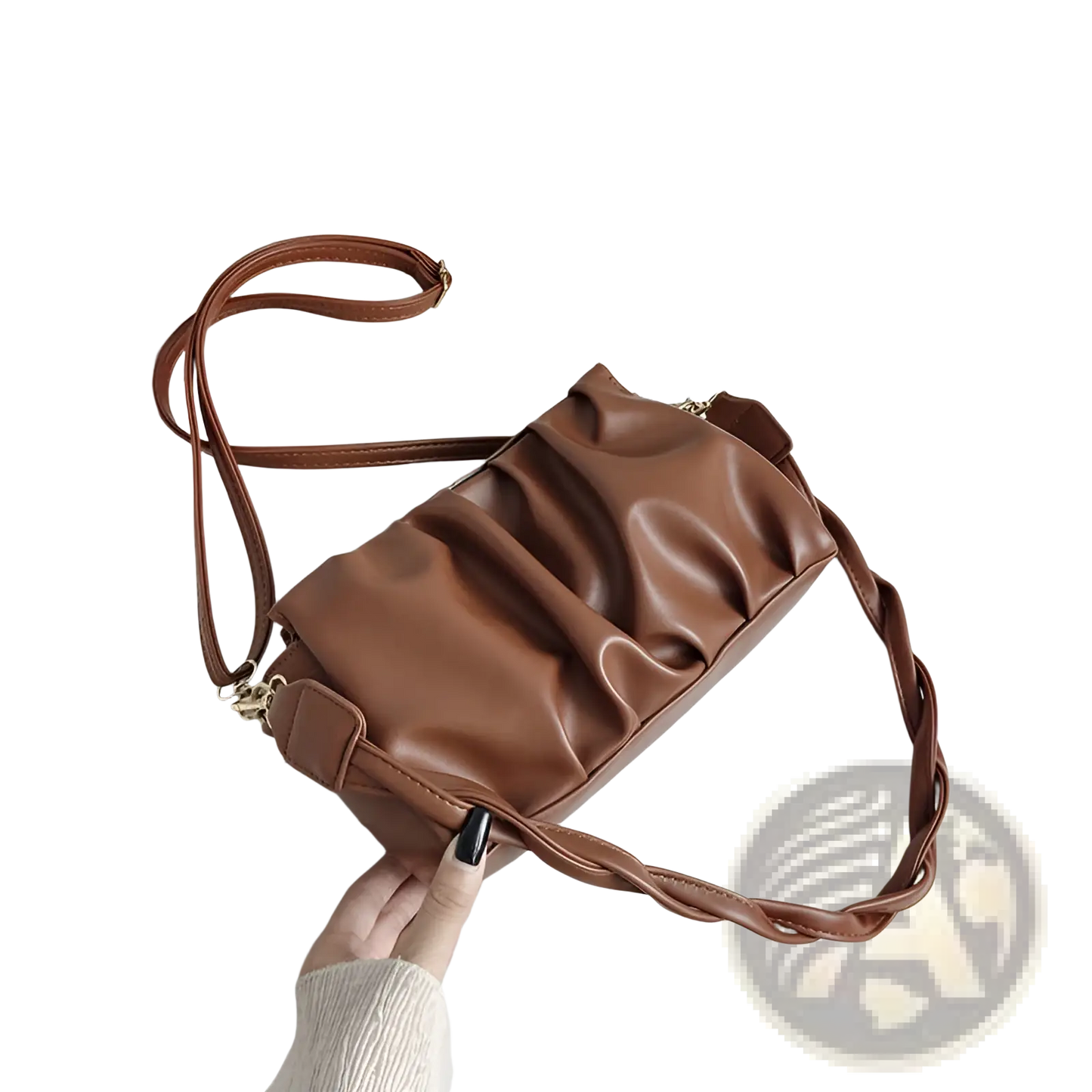 Pu Leather Pleated Crossbody Bag for Women