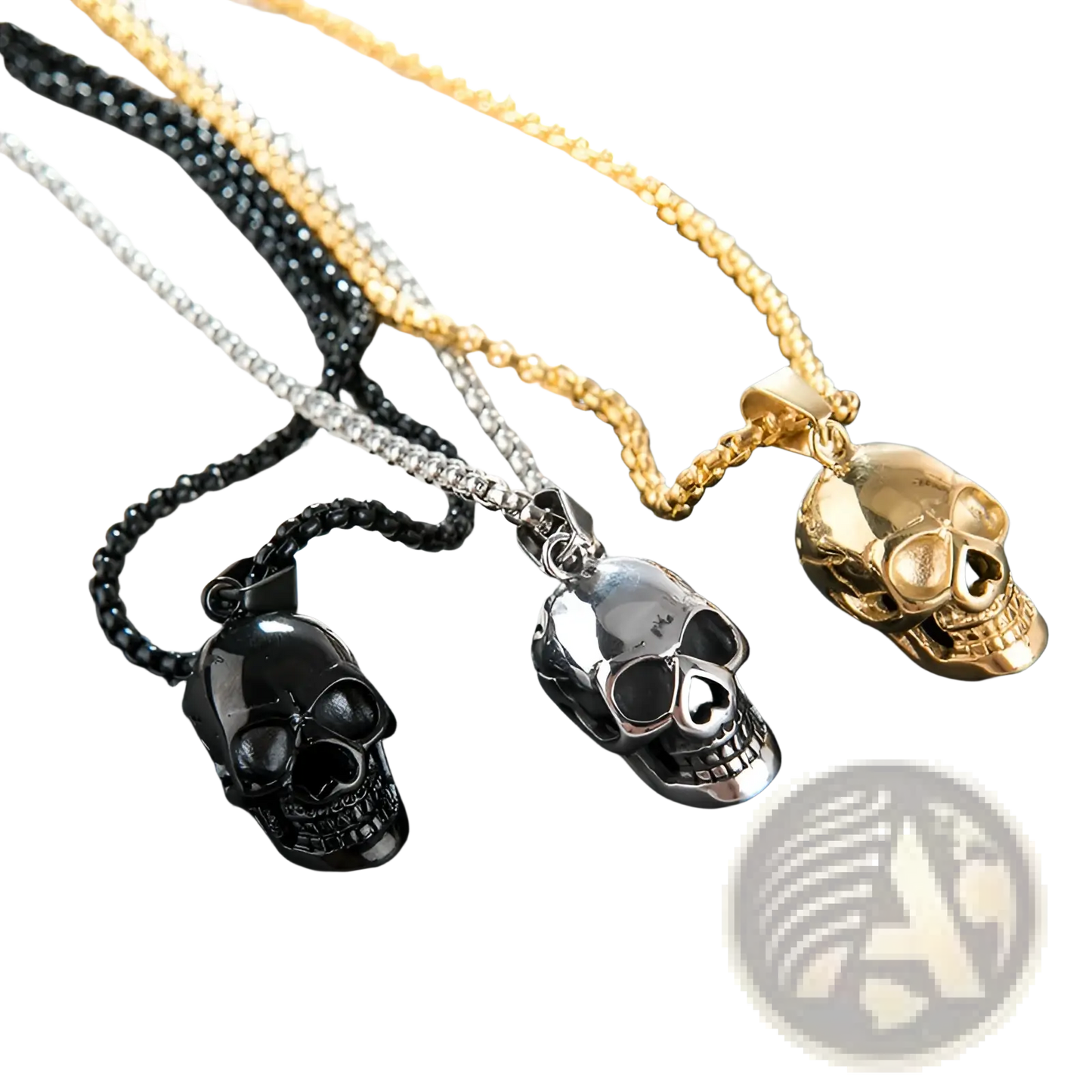 Punk Skull Pendant Titanium Steel Necklace for Men and Women