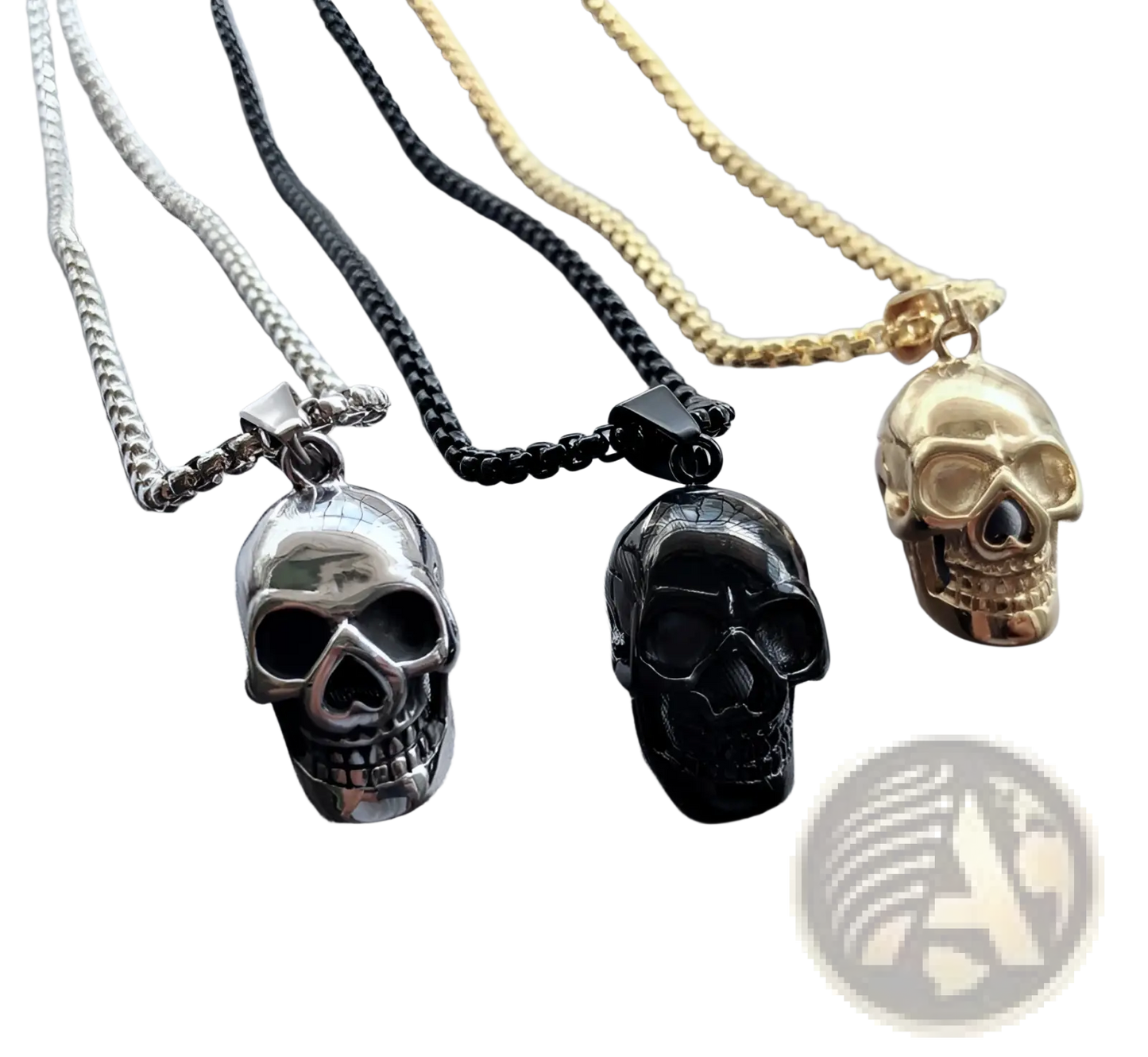 Punk Skull Pendant Titanium Steel Necklace for Men and Women