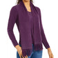 Karen Scott Suéter feminino com estampa de cachecol, roxo, tamanho grande