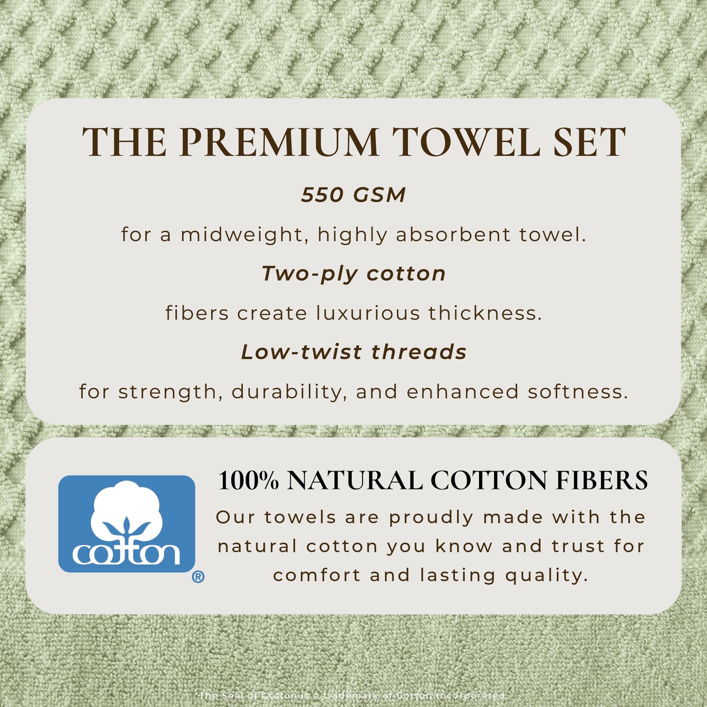 Cotton Diamond Waffle Weave Bath Towel Set - Grayson Collection