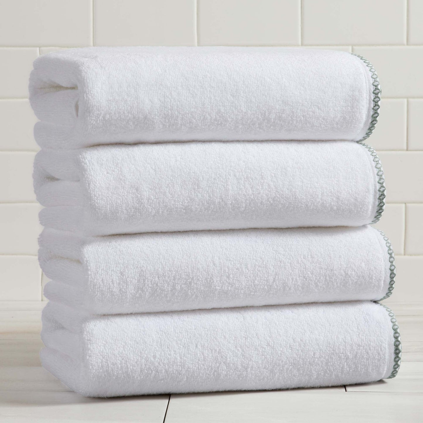 Cotton Border-Stitched 6-Piece Towel Set - Valery Collection