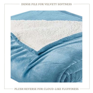 Velvet Plush Sherpa Bed Blanket - Sherpa Fleece Collection