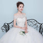 Qidi Lace off the Shoulder Tulle Ball Gown Wedding Dress