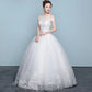 Qidi Lace off the Shoulder Tulle Ball Gown Wedding Dress
