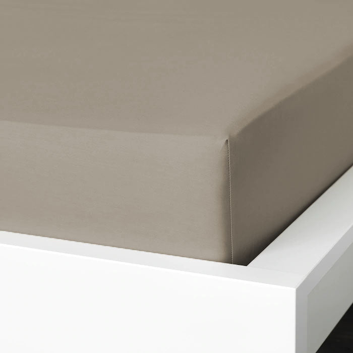 Lençol com elástico Hudson Park de algodão egípcio de 600 fios, tamanho FULL/QUEEN - Cinza