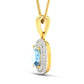 1.35 Carat Genuine Aquamarine and White Diamond 14K Yellow Gold Pendant