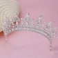 Ornate Crystal Queen Bridal Tiara in Gold and Silver