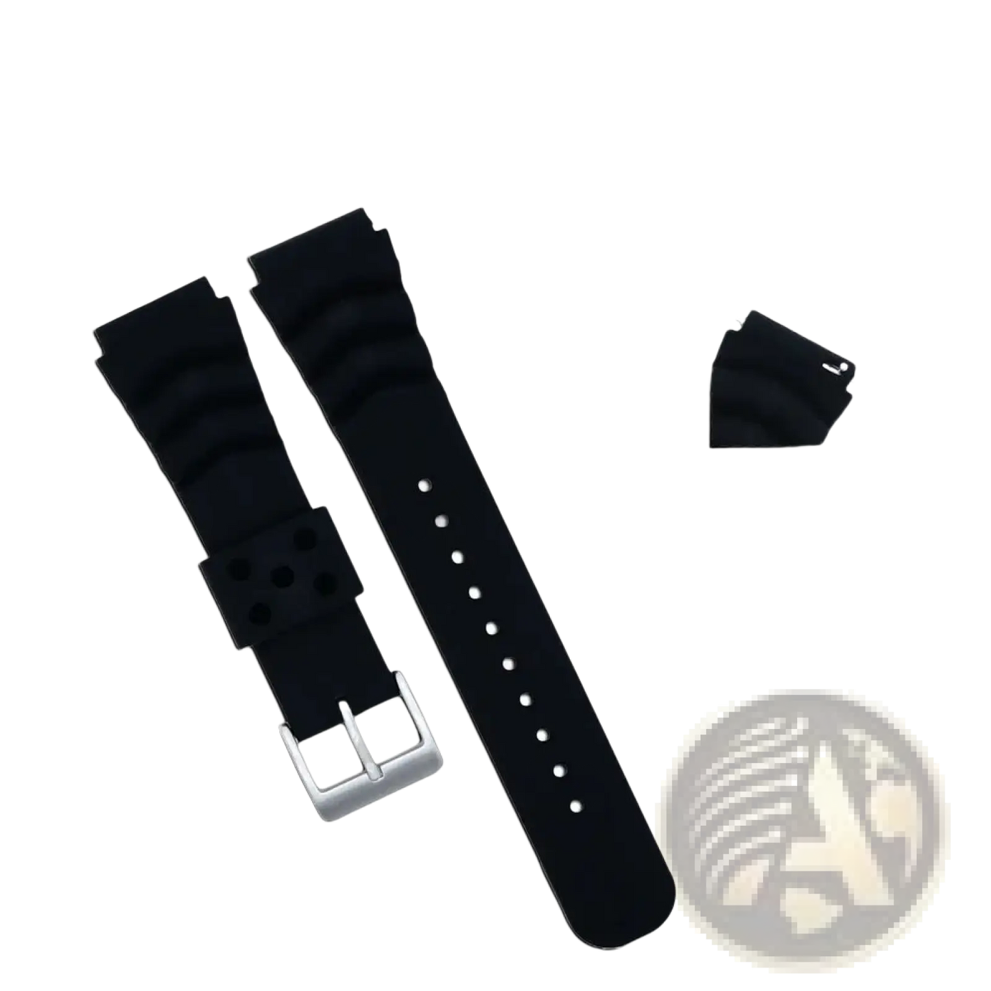 Quick Release Black Silicone Diver Watch Strap with Steel Buckle