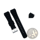 Quick Release Black Silicone Diver Watch Strap with Steel Buckle