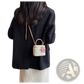 Quilted Diamond Chain Crossbody Bag with Pu Leather