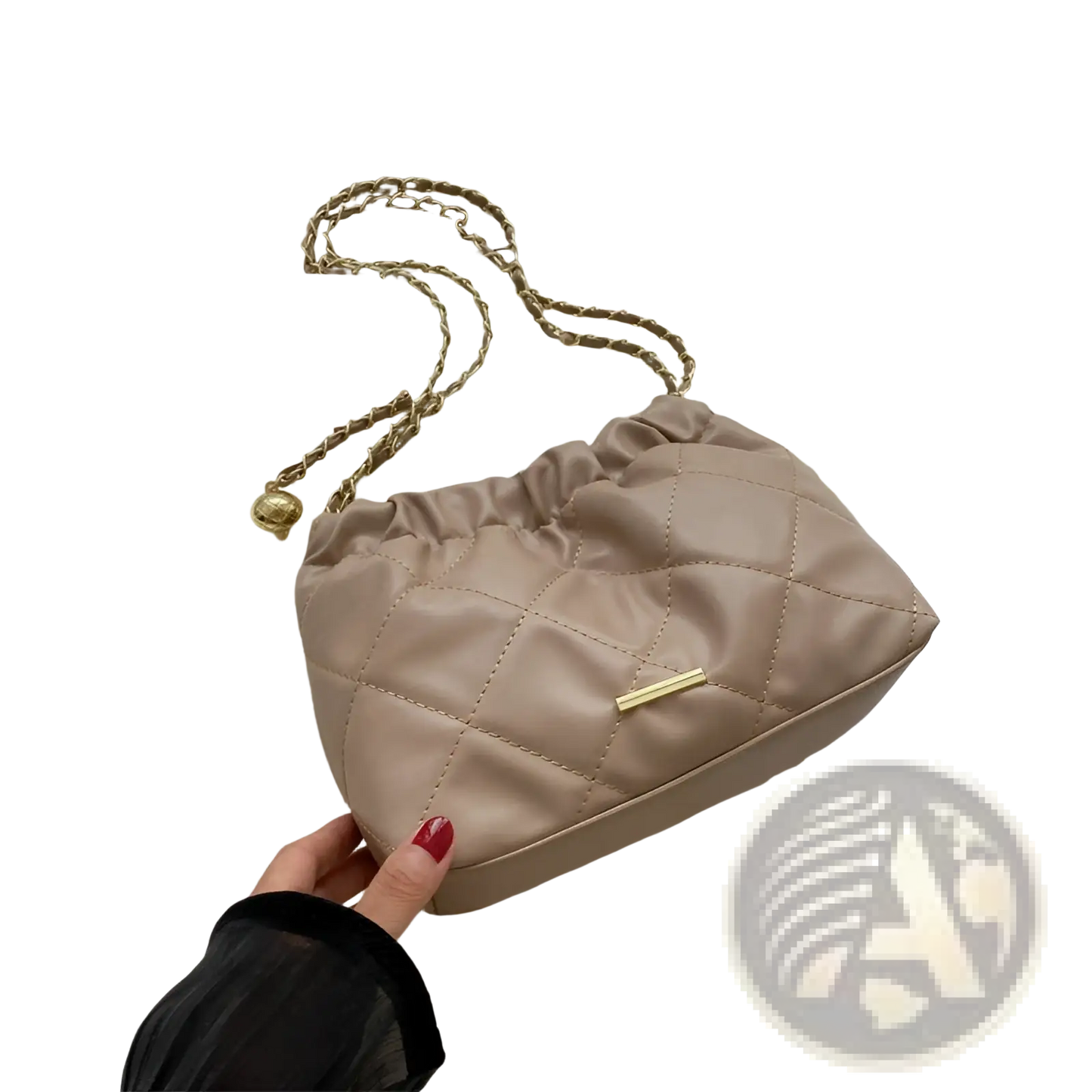 Quilted Faux Leather Crossbody Bag with Chain Strap