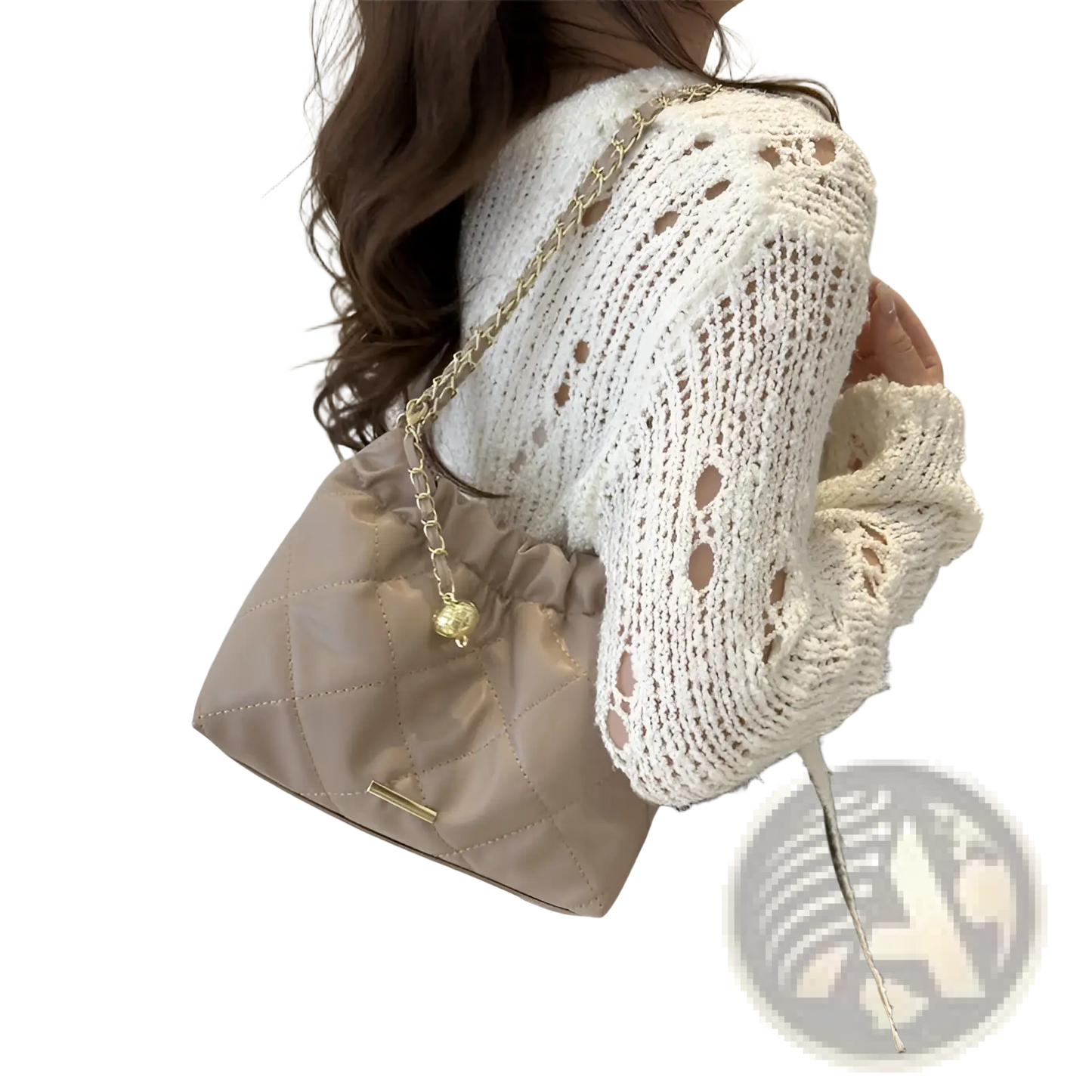 Quilted Faux Leather Crossbody Bag with Chain Strap